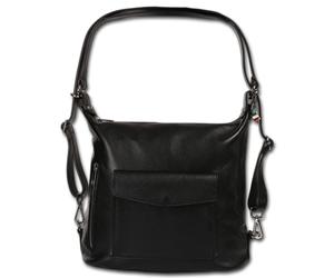 Florence Zaino Donna In Vera Pelle Nera Tasche 38x32x14 cm ORF103S1
