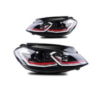 FLORENTER Alloggiamenti fari Coppia di Fari per Auto per VW per Golf 7 7.5 2014-2017 LED Head Lamp Car Tuning Light Copertura Faro Anteriore(Rosso,17-20)