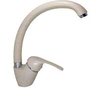 FLORENZI RUBINETTERIE Miscelatore Cucina Beige Sabbia Punti Scuri- Rubinetto Monocomando Girevole in Fragranite Effetto Granito | Design Elegante, Resistente a Graffi e Alte Temperature