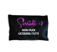 FLORES Pochette astuccio Sorridi non puoi ucciderli tutti, pochette ironica