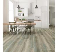 FLOREXP Pavimento in Vinile - Pavimento in Lino con Effetto Legno Grigio, Piastrelle Autoadesive, Impermeabile, per Ufficio e Cucina