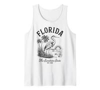 Florida Airone Camicia Vintage Tramonto Scena The Sunshine State Canotta
