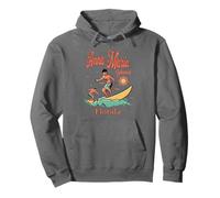 Florida Anna Maria Island FL Surfer Surf Pesca Spiaggia Felpa con Cappuccio