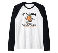 Florida Arance Smoothies & Juice Vintage Mascotte 70s Retro Maglia con Maniche Raglan