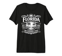 Florida EST 1845 La Spiaggia costiera Vintage dello Stato del Sole Maglietta Premium