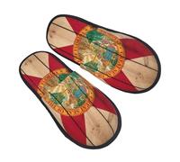 Florida Flag Wood Grain Donna Uomo Pantofole Morbide Ciabatte Calde Slippers Per Invernali Camera Da Letto Autunno M