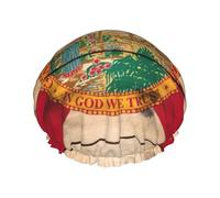 Florida Flag Wood Grain Print Bath Hair Cover Per Le Donne Riutilizzabile Doppio Strato Impermeabile Cuffia Doccia Per Le Donne Signore