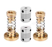 FLORIG Accessori per stampante compatibili con 2 pezzi per stampante 3D T8 anti-gioco molla dado piombo 8 mm con 2 pezzi giunti flessibili 5 mm a 8 mm NEMA 17 kit giunto albero