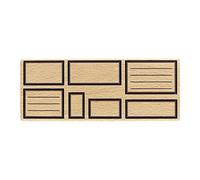 Florilèges Design fg117078 Sette Etichette Rettangolari Timbro Legno 6 x 15 x 2,5 cm