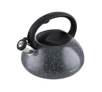 FLORINA Bollitore Acqua (2,5 l) I Bollitore da Fornello LAVA I Bollitore con Manico in Silicone I Fischio Automatico I Bollitore per Fornelli a Induzione, Gas, Elettrici I Colore: Grigio