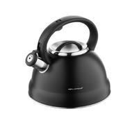 FLORINA Bollitore Acqua (2,5 l) I Bollitore per Tè in Acciaio Inox JACOB I Bollitore con Fischio Automatico I Manico in Bakelite I Teiera Induzione I Adatto a Tutti i Tipi di Fornello I Nero