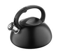 FLORINA Bollitore Acqua (2,5 l) I Bollitore per Tè in Acciaio Inox LUKE I Bollitore con Fischio Automatico I Manico in Bakelite I Teiera Induzione I Adatto a Tutti i Tipi di Fornello I Nero