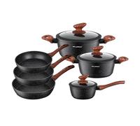 FLORINA MASTER BLACK Set di Pentole e Padelle | 6 pezzi | Alluminio di qualità | Coperchi in vetro temperato con sfiato | Induzione, gas, elettrico, ceramica | Lavabile in lavastoviglie | Set completo