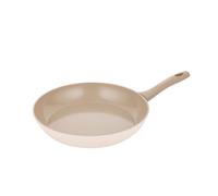 FLORINA Padella in alluminio forgiato MOKKA | 24 cm | Con rivestimento in ceramica | Per fornelli a induzione, a gas ed elettrici | Manico soft-touch effetto legno | Resistente ai graffi