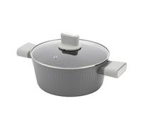 FLORINA Pentola in alluminio Serrano 3,7 l 24 cm I Con manici soft-touch I Leggera e resistente I Rivestimento antiaderente I Struttura scanalata | Design elegante