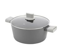FLORINA Pentola in alluminio Serrano 6,1 l 28 cm I Con manici soft-touch I Leggera e resistente I Rivestimento antiaderente I Struttura scanalata | Design elegante