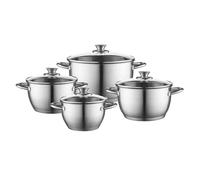 FLORINA Set Pentole Induzione HENRY I Set di Pentole da 8 Pezzi in Acciaio Inossidabile di Alta I Antiaderente I Per Fornelli a Induzione, a Gas ed Elettrici I Batteria Pentole