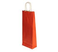Florio Carta Pacco da 200 Shopper per Bottiglie di Vino ColoreRosso |Carta da 100 gr.| Dimensioni: 14x09x40 cm| Manico in Carta Ritorta Colorata