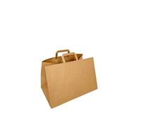FLORIO CARTA | Pacco da 225 Shopper Delivery o Take Away | Colore Avana in Carta Kraft da 110 gr. | Manico in Carta | Dimensioni 35x23x25 cm | Sopporta Un Peso Fino ad Un Max. di 3Kg