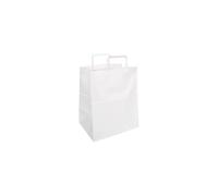 FLORIO CARTA - Shopper Delivery o Take Away | Colore Bianco | 25 Pezzi | Carta Kraft da 110gr. | Formato 35x23x25cm | Tenuta Massima 3kg
