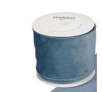 FloristryWarehouse Nastro di velluto blu scuro con bordo metallico, larghezza 100 mm, rotolo da 8 m