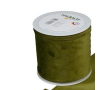 Floristrywarehouse Nastro in tessuto di velluto verde natalizio, largo 10,2 cm, su rotolo di 9 m, bordo cablato