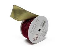 FloristryWarehouse Nastro in velluto con bordo dorato e retro 60 mm x 10 m, rosso bordeaux
