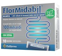 FlorMidabil Ricarica Integratore con Fermenti Lattici con Stevia 10 Bustine Orosolubili