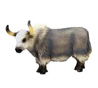 FLORMOON Yak grigio figura Realistico Figurine di animali Educazione precoce Giocattolo per cani Progetto di scienze Natale Compleanno Cake Topper bambini (Grigio)