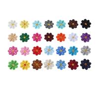 Floro Iron su Patch | Ricamo da margherita bianco cucire su patch per la riparazione 'abbigliamento | Applique di fiori ricamato | 28 Colore misto Cute Daisy Set | Cucire/ferro per