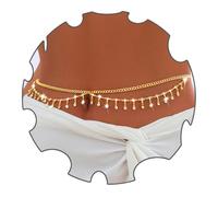 Florry Catena per il ventre con strass, catena per la vita del bikini, gioielli per il corpo, catena da spiaggia per la vita con nappe a strati in oro 18 carati, per donne e ragazze, lega, strass