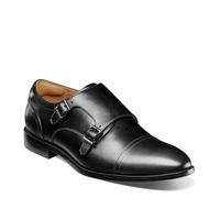 Florsheim Mocassini da uomo, Rucci con punta ad aletta, doppio cinturino, nero, 9 Wide