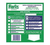 Flortis Cartello 16x18 cm di Monitoraggio Roditori e Insetti Striscianti, Plastica, Verde, Esterno, Montaggio a Parete