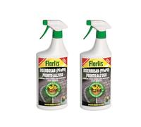 Flortis Diserbosan erbicida RTU. Pack 2pz erbicida totale contro erbe infestanti, muschi, alghe. Diserbante totale. Combatte erbacce da foglia a radici. Diserbante per erbacce a rapido effetto 1000ml