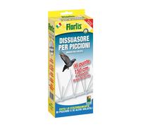 Flortis Dissuasore Piccioni 96 Punte in Acciaio Inox+6 basi da 25 cm (1,5 m)
