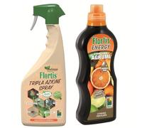Flortis Kit Benessere Agrumi. Insetticida piante, fungicida sistemico, acaricida Tripla Azione RTU 1000ml e concime per agrumi Energy Agrumi 1200g. Fertilizzante piante e protezione naturale vegetale.