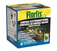 Flortis Lampada energia Solare Insect Killer. Lampada elettroinsetticida Portatile Solare e disabituante ultrasuoni e Onde elettromagnetiche. Luce Ambiente e Antizanzare. Contro zanzare per Esterno.