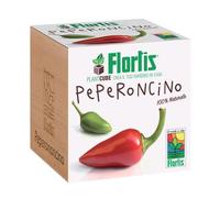 Flortis plantcube kit semi e terriccio pianta peperoncino in vasetto in legno