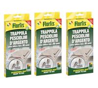 Flortis Trappola pesciolini d'Argento. Kit 3 unità di trappole per pesciolini Argento. Disinfestazione casa Anti pesciolini d'Argento. Esca Senza Veleno pronta all'Uso. Efficacia Trappola Fino 90 GG