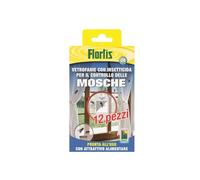 Flortis Vetrofania con insetticida mosche. 12 pz trappola mosche. Esca insetticida per mosche con attrattivo alimentare. Insetticida acchiappamosche. Adesivi pronti all'uso. Efficacia fino 4 mesi.