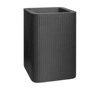 FLORUS Jive Square High Stripe 40cm Vasi per Piante - Anthracite | L 39 x P 39 x A 60.2 cm | Adatto per uso esterno | Plastica riciclata al 100%