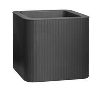 FLORUS Jive Square Stripe 40cm Fioriera per Piante - Anthracite | L 39 x P 39 x A 37.2 cm | Adatto per uso esterno | Plastica riciclata al 100%