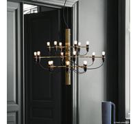 FLOS 2097/18 Lampadario a LED, smerigliato, ottone Flos