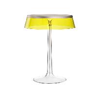 Flos Bon Jour Lampada Da Tavolo Cromo Opaco Con Paralume Giallo