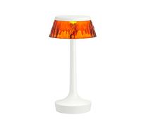 Flos Bon Jour Unplugged Lampada Da Tavolo Bianco Con Paralume Ambra