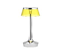 Flos Bon Jour Unplugged Lampada Da Tavolo Cromo Con Paralume Giallo