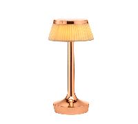 Flos Bon Jour Unplugged Lampada Da Tavolo Rame Con Paralume Tessuto