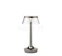 Flos Bon Jour Unplugged Lampada ricaricabile LED, corpo nerocromo/corona trasparente -