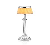 Flos Bon Jour Versailles Small lampada da tavolo con struttura cromo e paralume tessuto