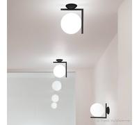 FLOS IC C/W1 applique, nero Ø 20 cm Flos